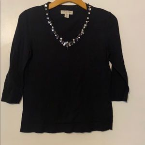 Black sweater with beading